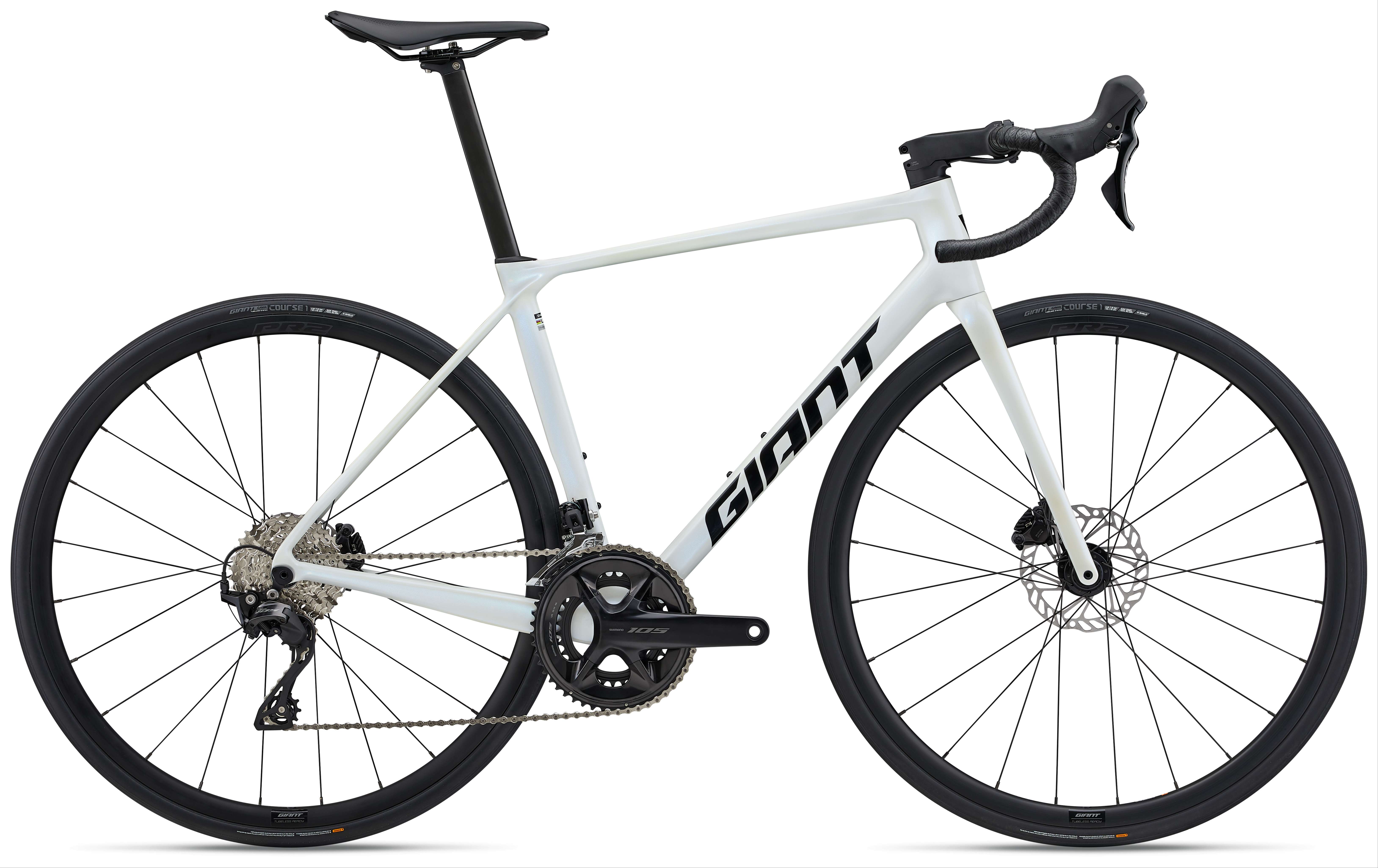 捷安特（GIANT）全新十代TCR ADV 2-KOM碳纤维24速油碟轻量竞技弯把公路车 梦幻白