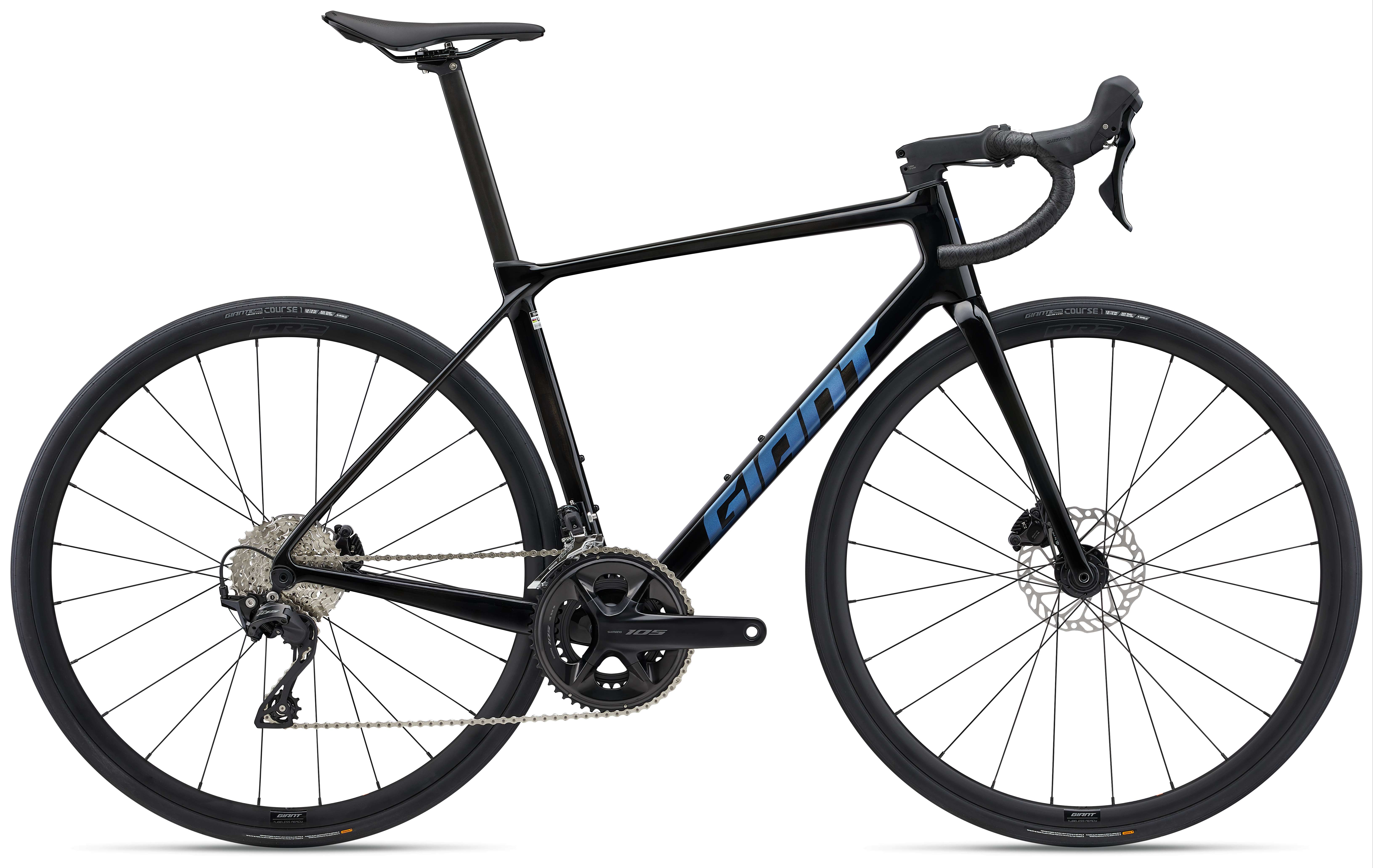 捷安特（GIANT）全新十代TCR ADV 2-KOM碳纤维24速油碟轻量竞技弯把公路车 炭黑色