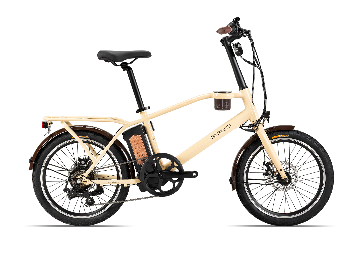 莫曼顿（momentum）ESPRESSO E+碟刹7速新国标锂电电动助力自行车 浅焦糖棕