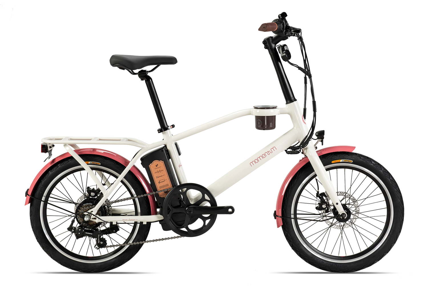 莫曼顿（momentum）ESPRESSO E+碟刹7速新国标锂电电动助力自行车 蔷薇白