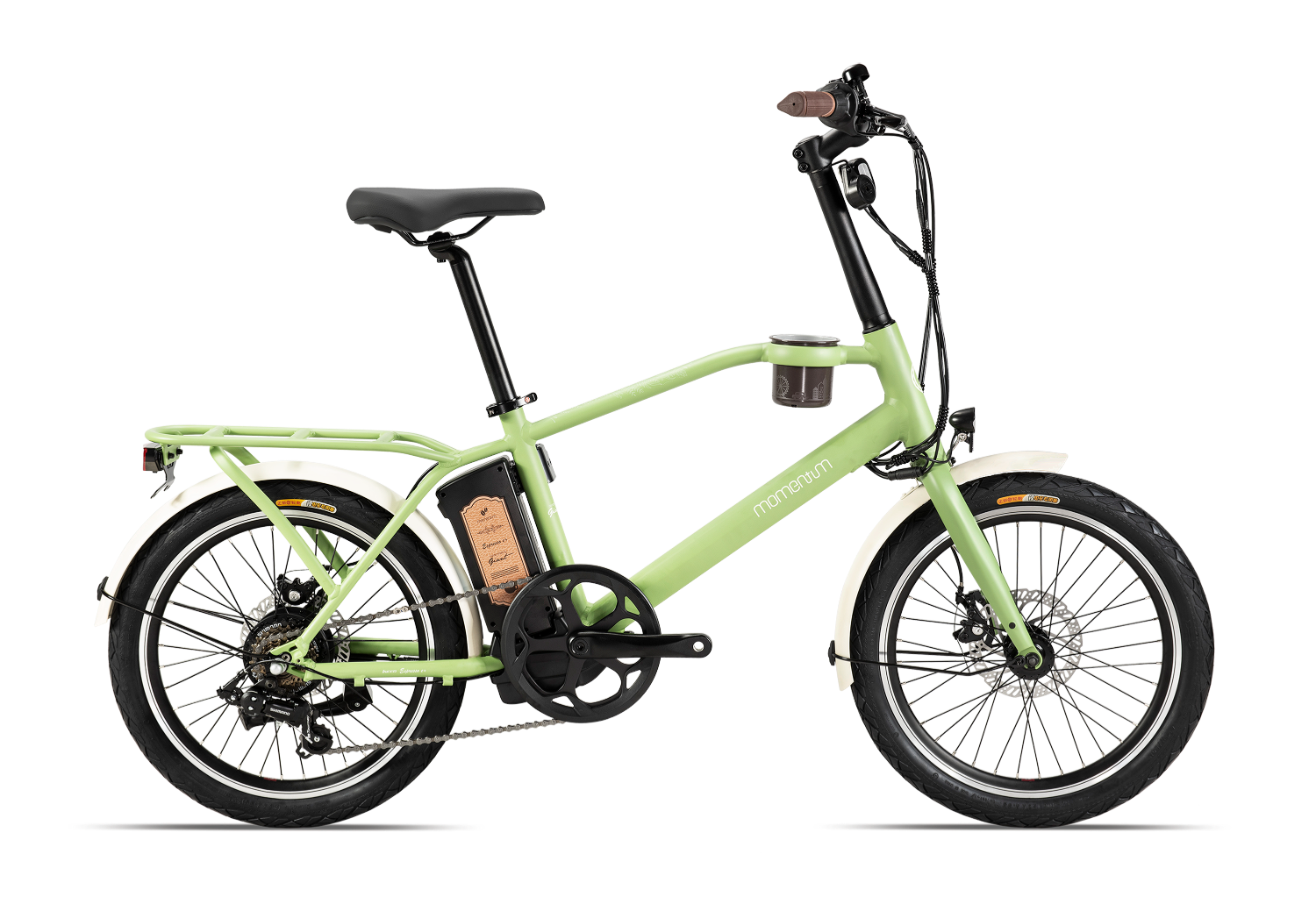莫曼顿（momentum）ESPRESSO E+碟刹7速新国标锂电电动助力自行车 萝纱绿