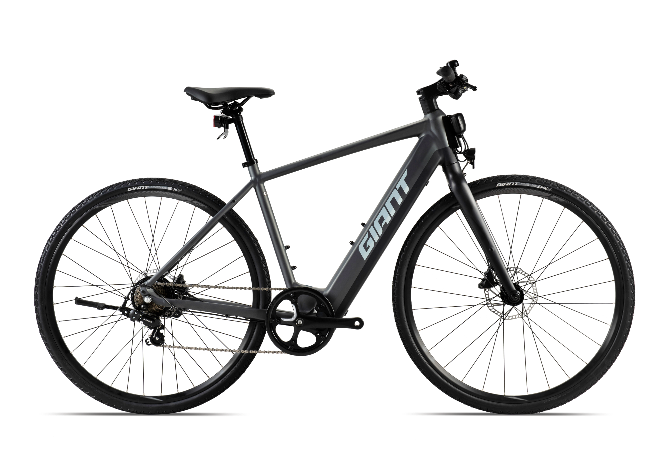 捷安特（GIANT）ESCAPE E+碟刹7速新国标锂电智能电动助力自行车 木炭深灰