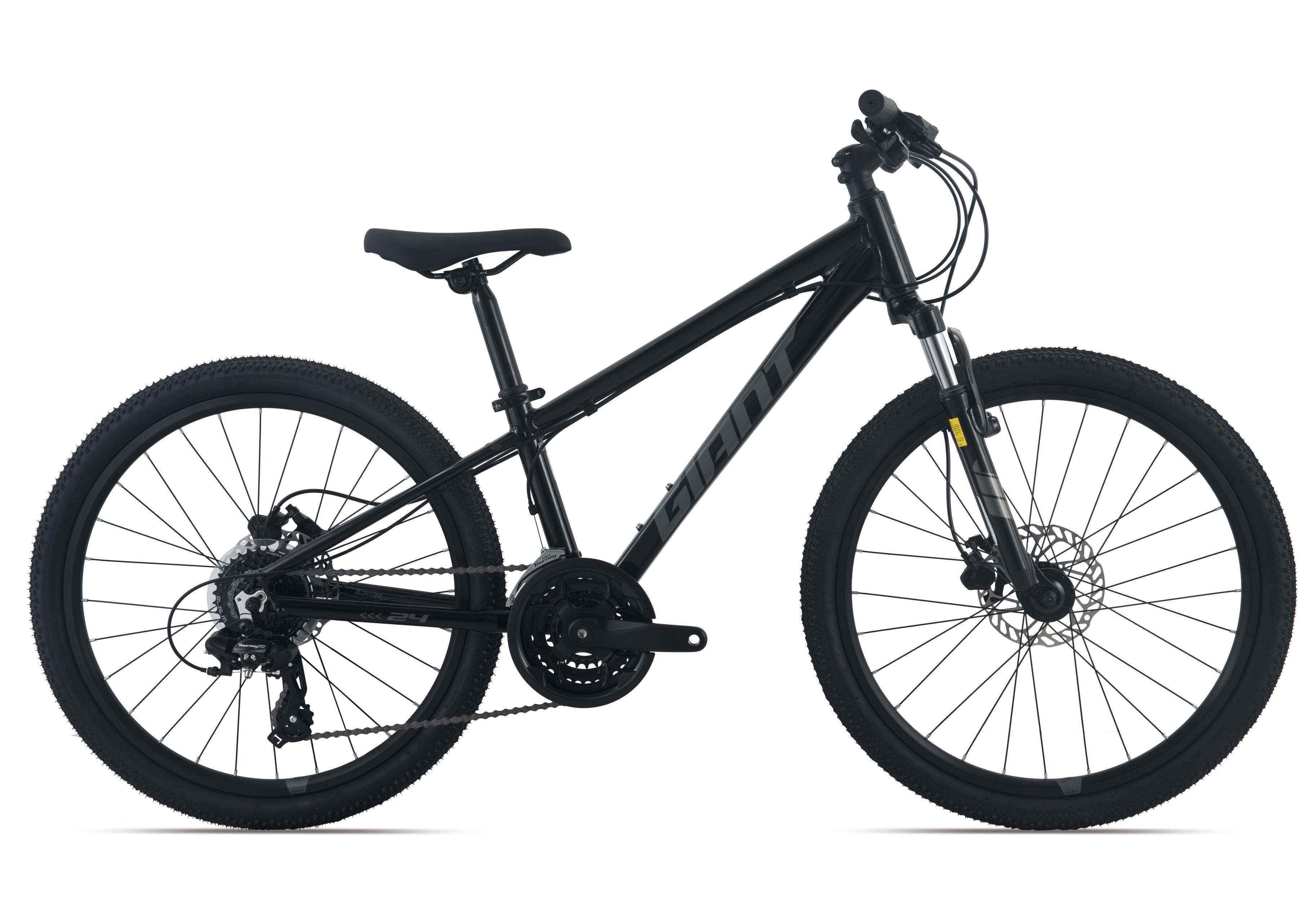 捷安特（GIANT）ATX 24-D 1铝合金24寸24速油压碟刹避震青少年山地自行车 亮黑